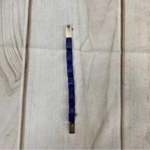 Paula Armstrong 925 Sterling Silver Lapis Bracelet 7.5”